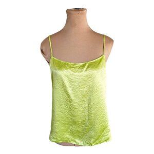 Babaton Aritzia Lime Green Shiny Lightweight Spaghetti Strap Top Sz S